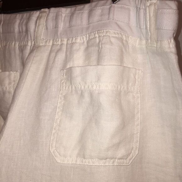 Tommy Hilfiger 10 White Linen Light Wide Leg Four Pocket Drawstring Pants - Picture 9 of 16